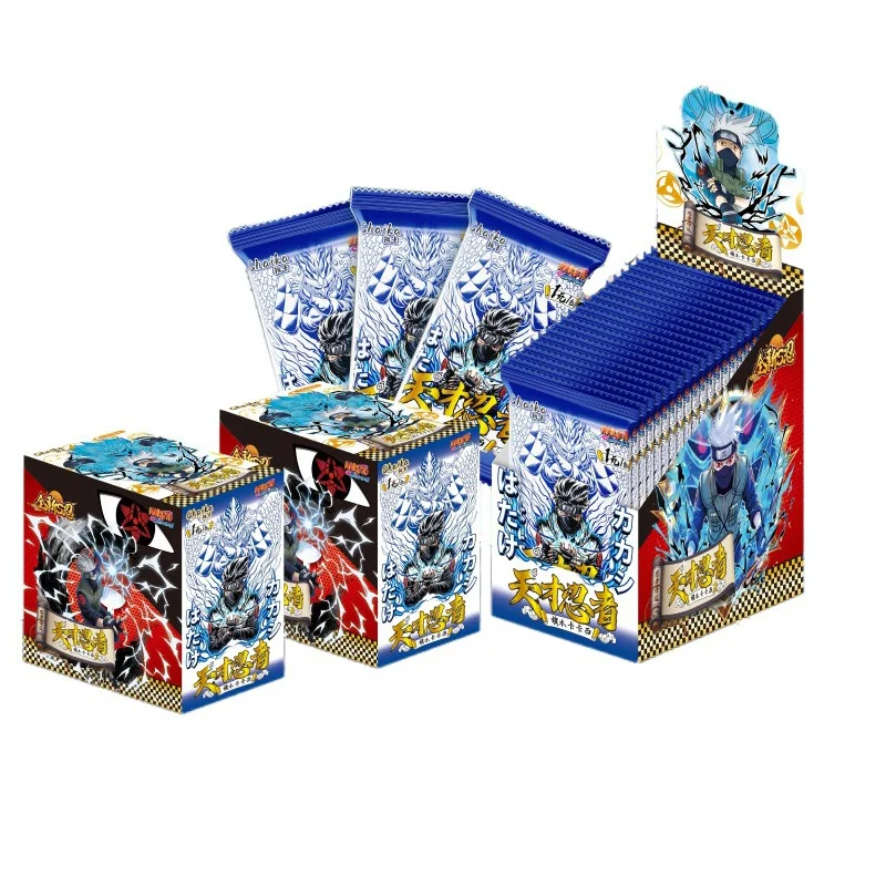 Caja de Sobres de Cartas Coleccionables de Anime Naruto "Genius Ninja", Cartas TCG Coleccionables de Nivel STR Premium con Kakashi, Sasuke e Itachi