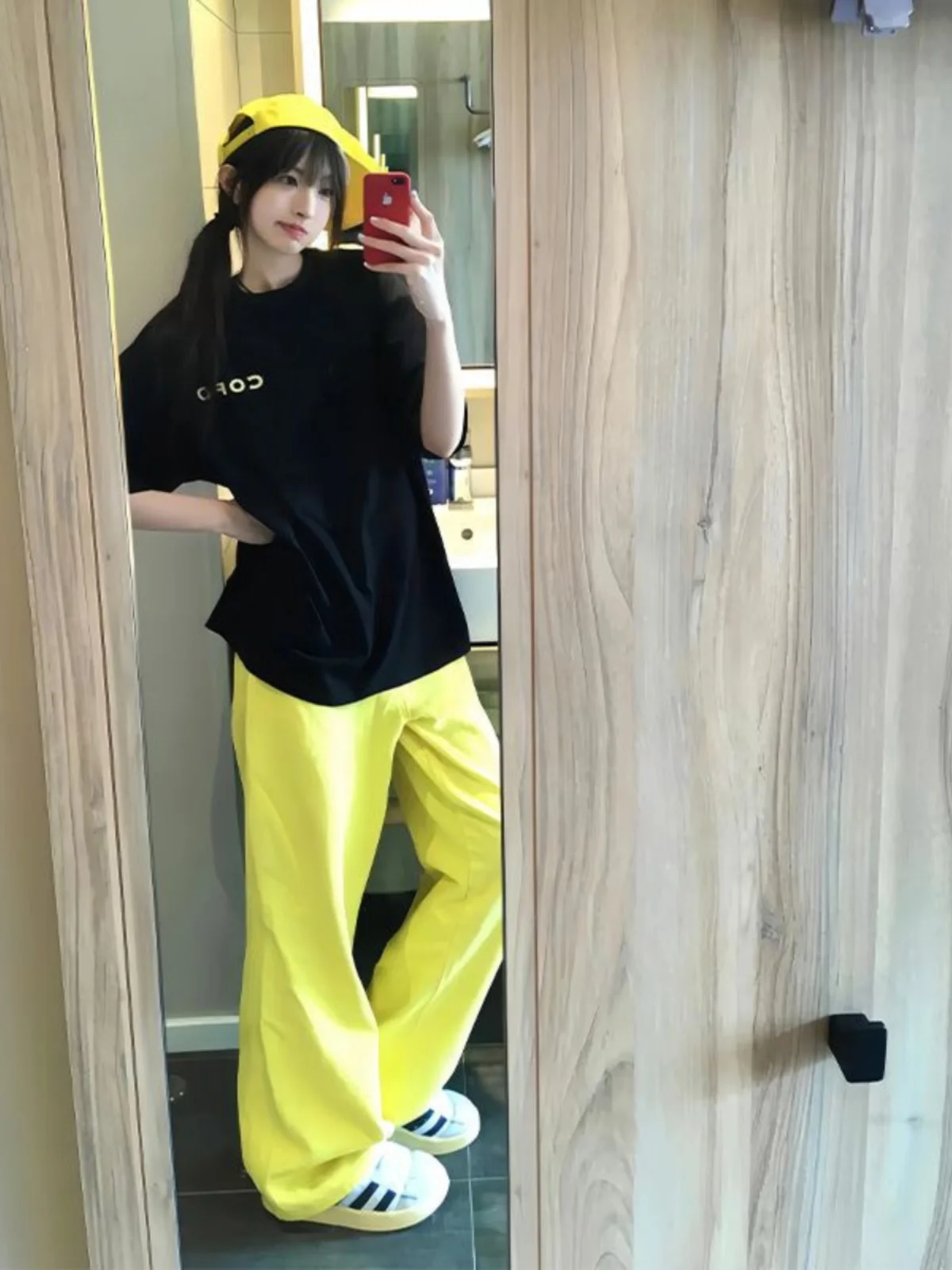 

Желтые джинсы из денима в стиле американского хип-хопа, свободные, широкие, прямого кроя, летние мужские модные брюки