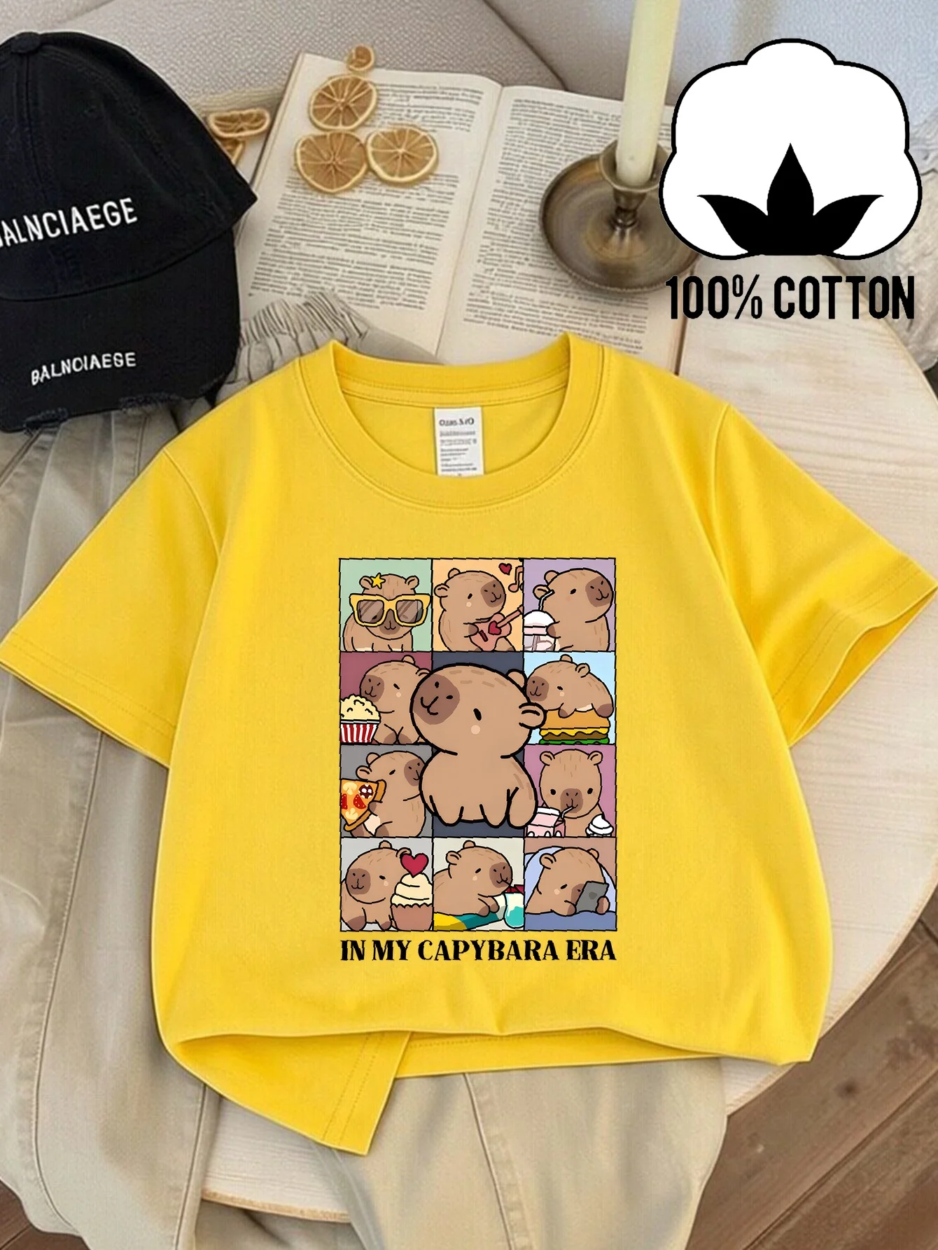 Children's Dolphin Fun Time Pattern Printed Design Summer Street Round Neck Short T-shirt Casual Comfortable Parent Child Wear