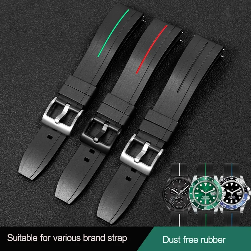 

For Rolex Universal Tissot Jeep Black Knight Mido Citizen Seiko Silicone Watch Strap Waterproof Rubber Men's Watchband 22mm