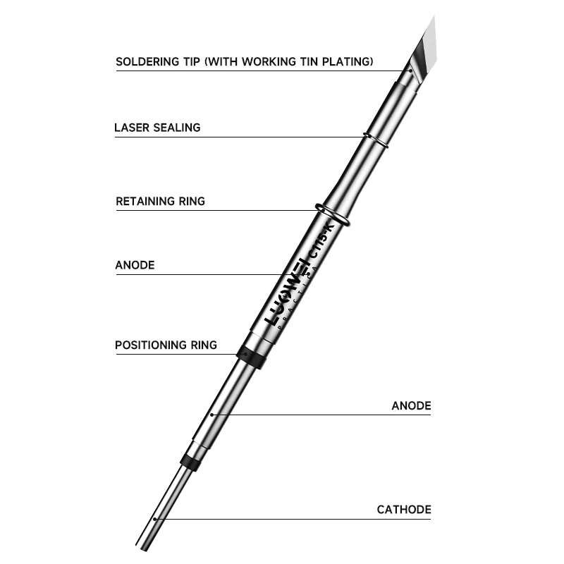 LUOWEI LW-C115 Serie Nano-Level Interne Heizung Lange Lötkolbenspitze Für T210/Xsoldering/T26 Griff Lötstation