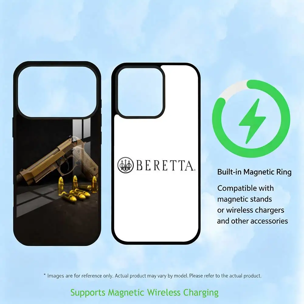 Gun Beretta Brand  Phone Case For iPhone17,16,15,14,13,12,11 Plus,Pro Supports Magnetic Wireless Charging