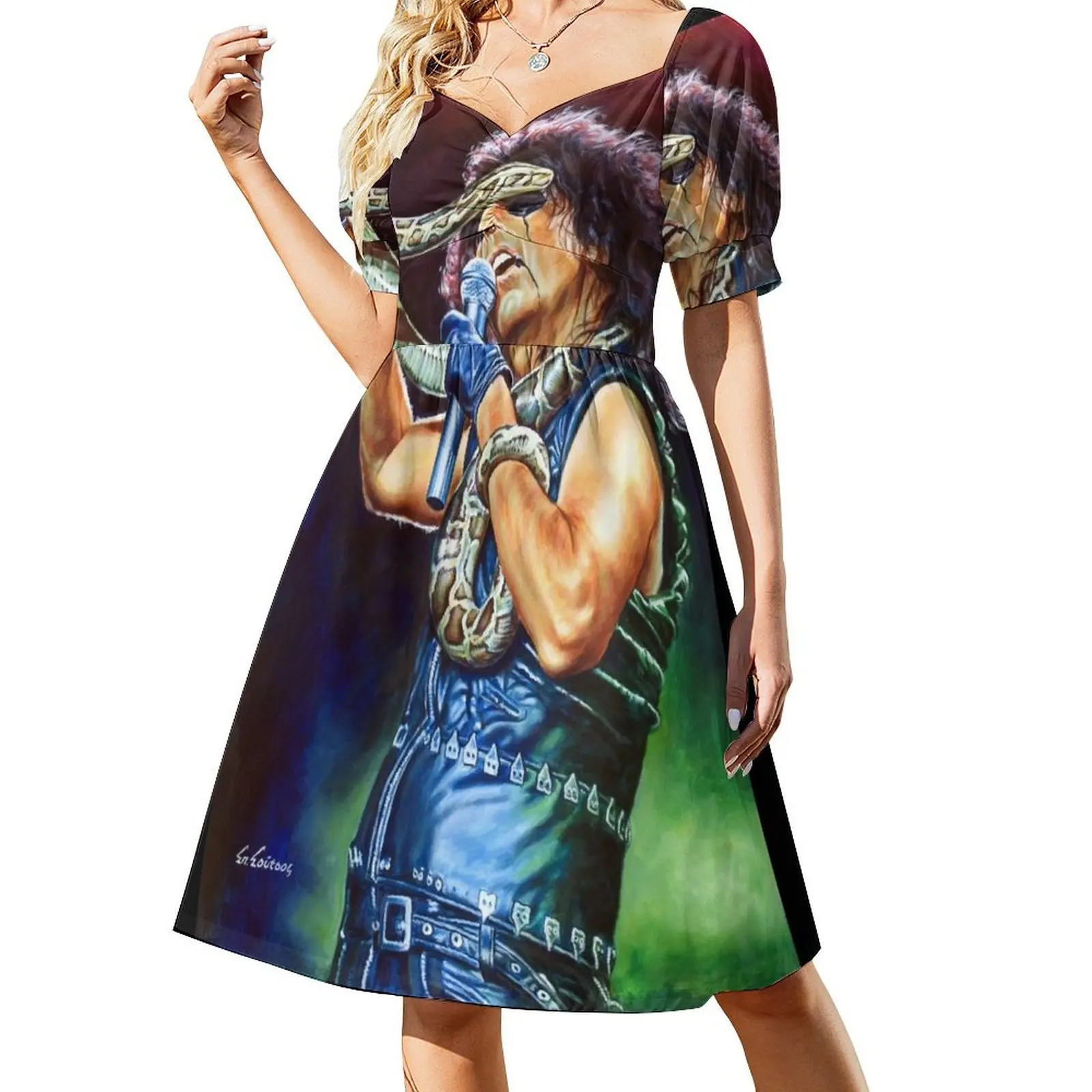 Welcome To My Nightmare - painting Short-Sleeved Dress elegant dress sexy dress for women beach outfits for women