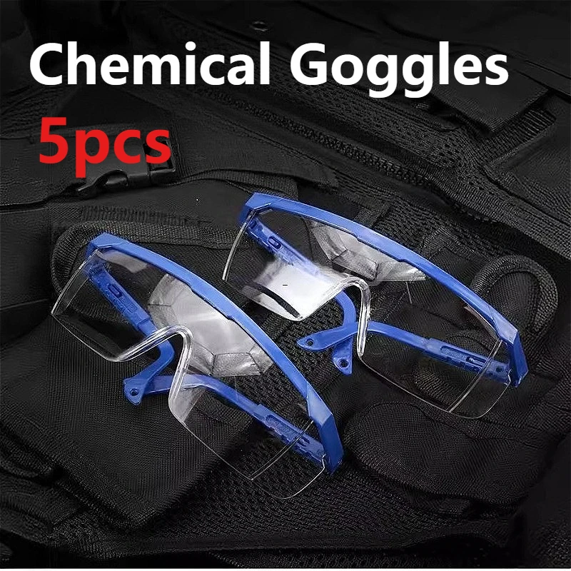 Chemical Goggles Wide Vision Safety Goggles Adjustable Temples Eye Shied Lab Laboratory Glasses Safety Protection Accessories