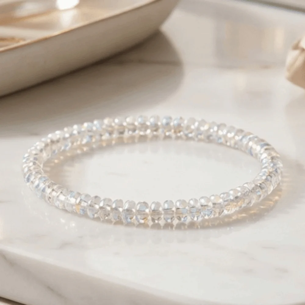 Elegant Laser Crystal Bracelet Stretchable Rope Stretchable Bracelet Imitation Crystal Elastic Cord Fashion Jewelry Women Daily