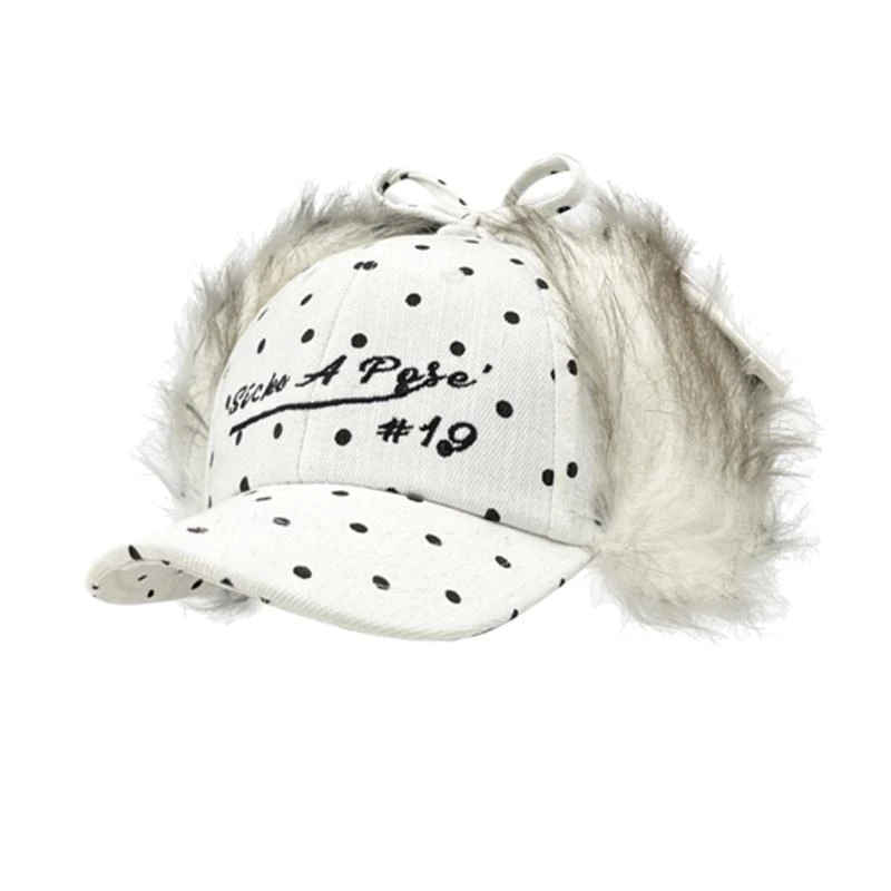 2000s Earflap Baseball Hat for Girls Embroidered Sports Hat For Outdoor Activities Fun Photo Props Tartan Check