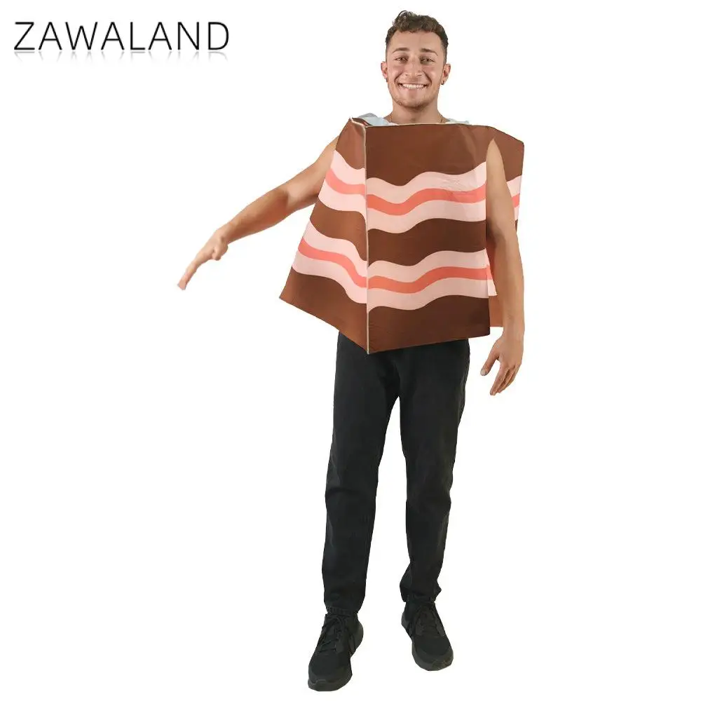 

Zawaland Adult Chocolate Cake Slice Costume Creative Cosplay Suit Halloween Carnival Party Dress Up Stage Performance Outfit