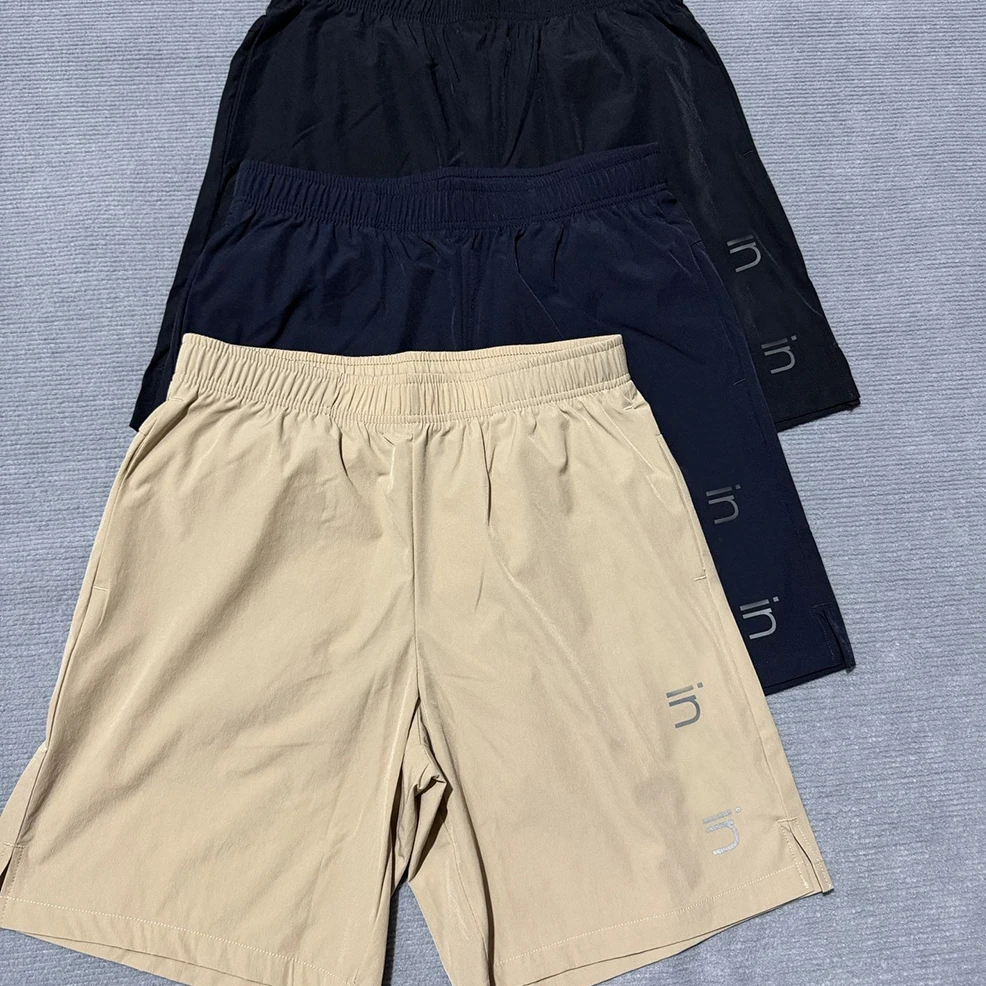 

Men's Casual Printed Letter Elastic Waist Shorts Quick Dry Summer New Style Loose Fit Straight Leg Belted Short Pants