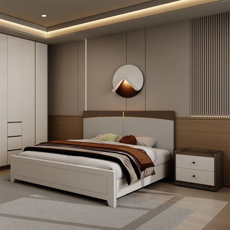 

&Classic Wooden King Size Master Bedroom Suite with Ample Storage, Creating a Cozy Minimalist Luxury Modern Bedroom