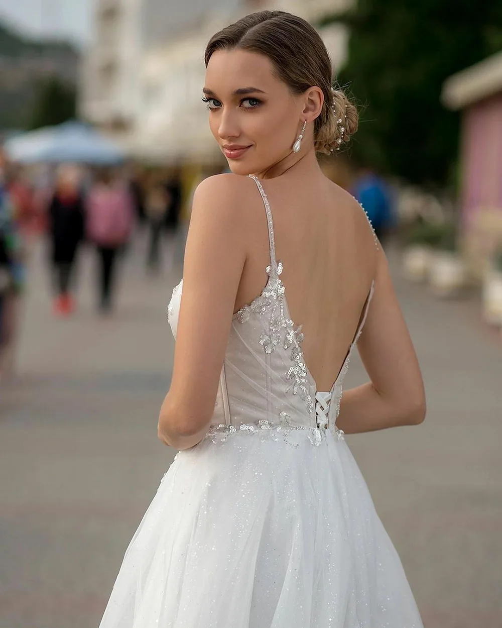 SoDigne – robe de mariée de princesse à paillettes, en dentelle et Tulle, dos nu, Sexy, pour femmes, 2022