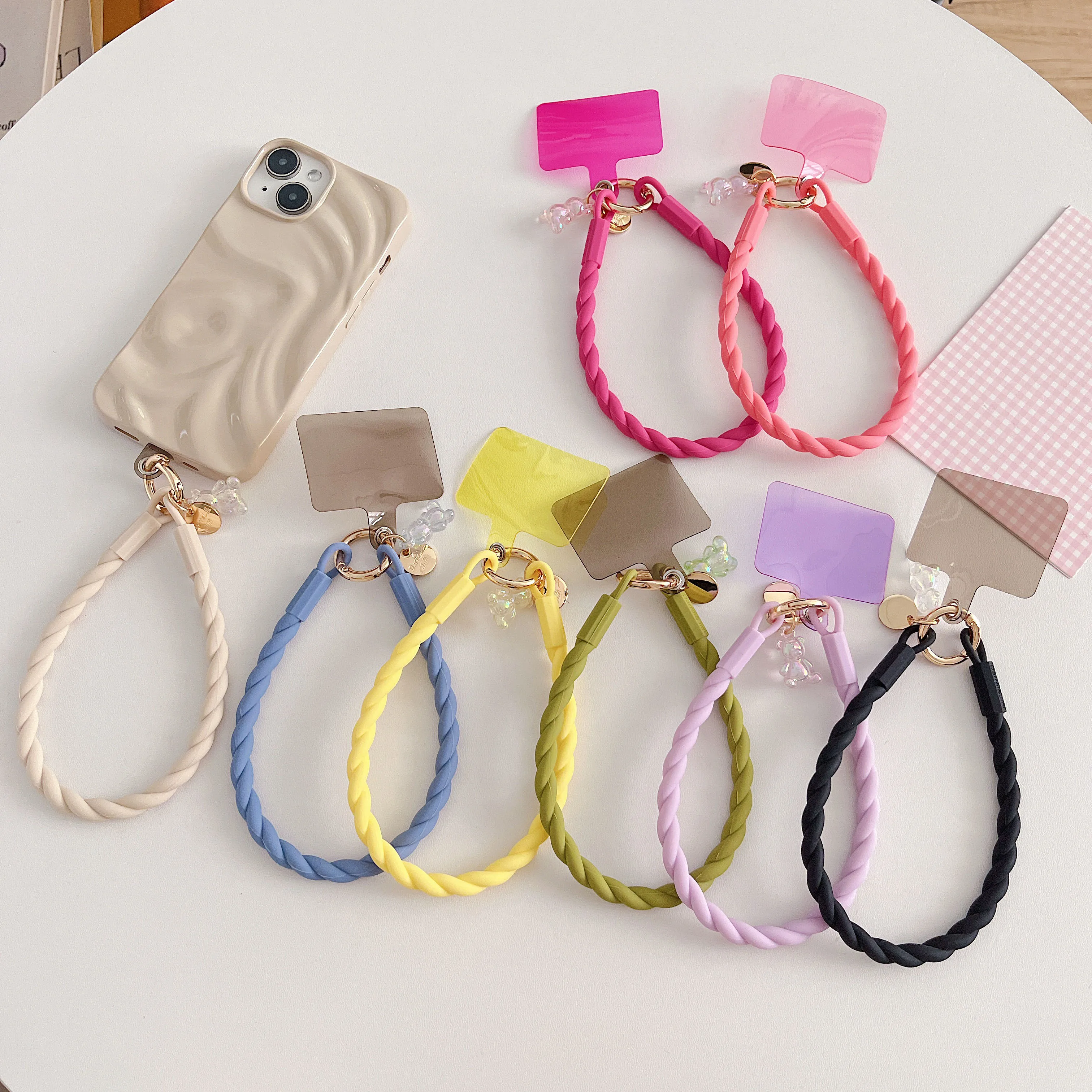 Luminous Bear Silicone Mobile Phone Lanyard Round Soft Ring Mobile Phone Chain Wrist Anti-lost Mobile Phone Lanyard