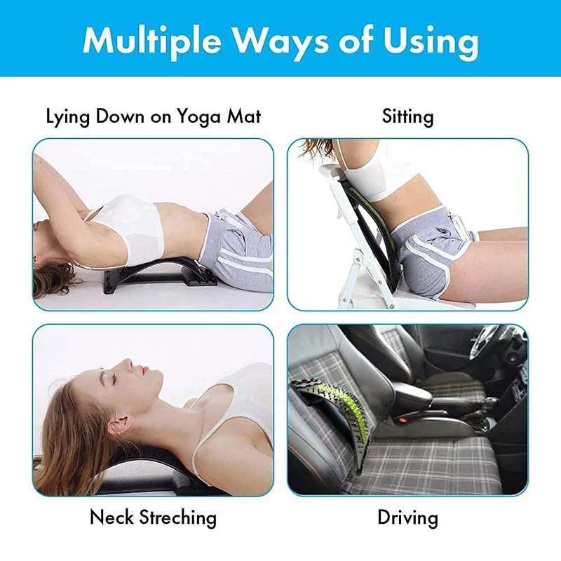 New 4 Level Neck Stretcher Massage Apparatus Magnetotherapy Back Stretch Massager Tool Lumbar Cervical Spine Support Pain Relief