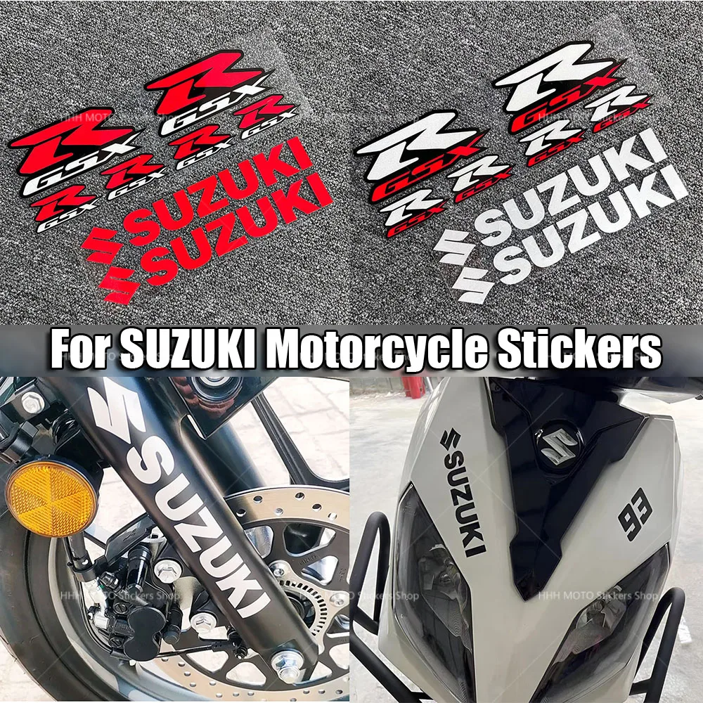

Motorcycle Racing Helmet Tail Box Shock Absorber Modification Decals for Suzuki GSX-R Waterproof Reflective Decor Stickers