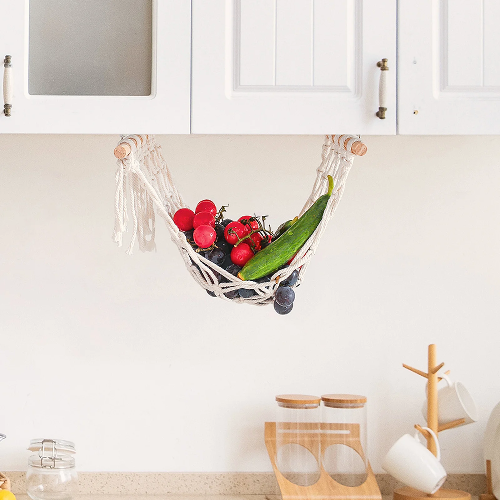 

1 set 1 Set Storage Fruit Storage Basket For Kitchen Hanging Organizer Vegetable Hanging Hammock Fruit Vegetable Hammock