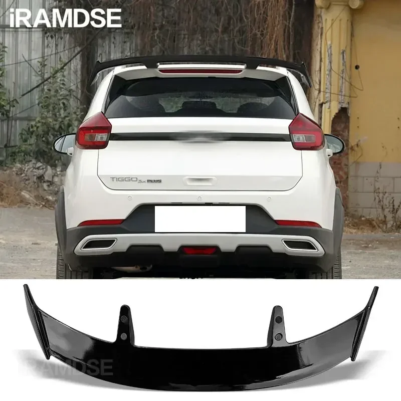 

New！ Gloss Black Spoiler for Chery Tiggo 3x 2016 To 2022 Carbon Surface Rear Trunk Wing Decoration Accessories