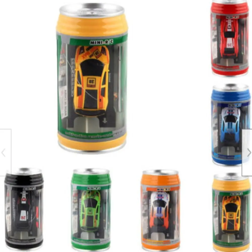 1 Set Lighting Battery Operated Multi-color Car Model Toy Coke Can Car Remote Control Racing Radio Remote Control