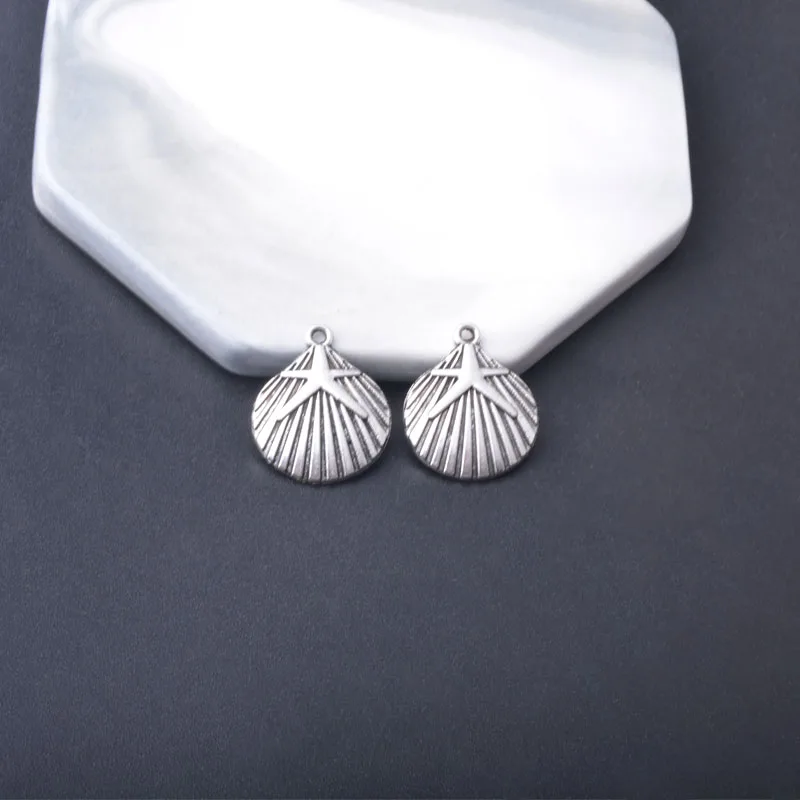 10 Stück/Set Ethnische Antike Silber- und Goldfarbene Anhänger Herz Blätter Schmuckzubehör Geometrische Blume Boho Anhänger DIY Damenohrringe – Detail 9
