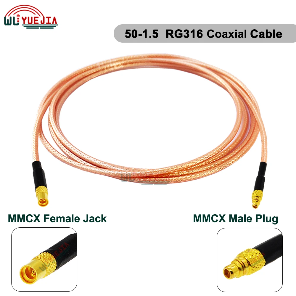 1Pcs MMCX Type RG-316 Cable MMCX Female to Male Plug Converter Connector RF Coaxial Cable Antenna Extension Jumper Pigtail