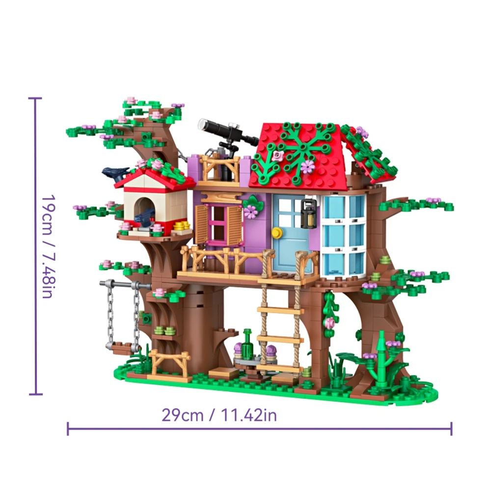 462 pezzi uccello albero casa blocchi di costruzione modello desktop creativo architettura 3D stile MOC giocattolo educativo ragazze adulti regalo