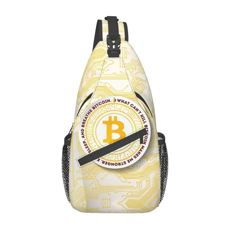 

Eat Sleep Bitcoin Sling Bag Men Cryptocurrency Blockchain BTC Lover Shoulder Crossbody Chest Backpack Cycling Camping Daypack