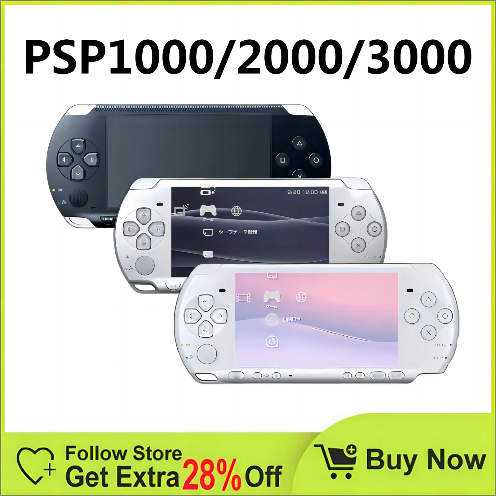 

Original PSP1000/PSP2000/PSP3000 game console 32GB 64GB 128GB memory card includes free games