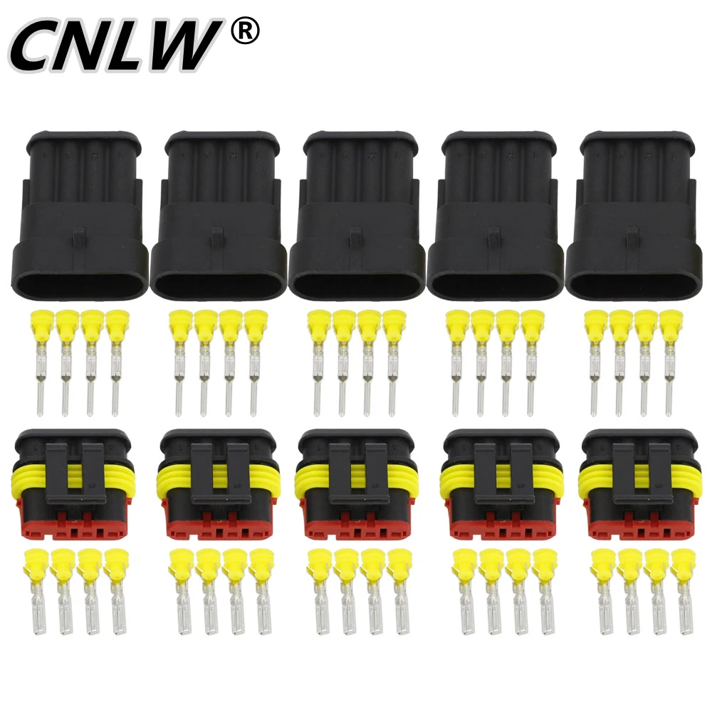 5 Sets 4 Pin 1.5 Connectors Waterproof Electrical Wire Connector DJ7041-1.5-11/21 Xenon lamp connector Automobile Connector