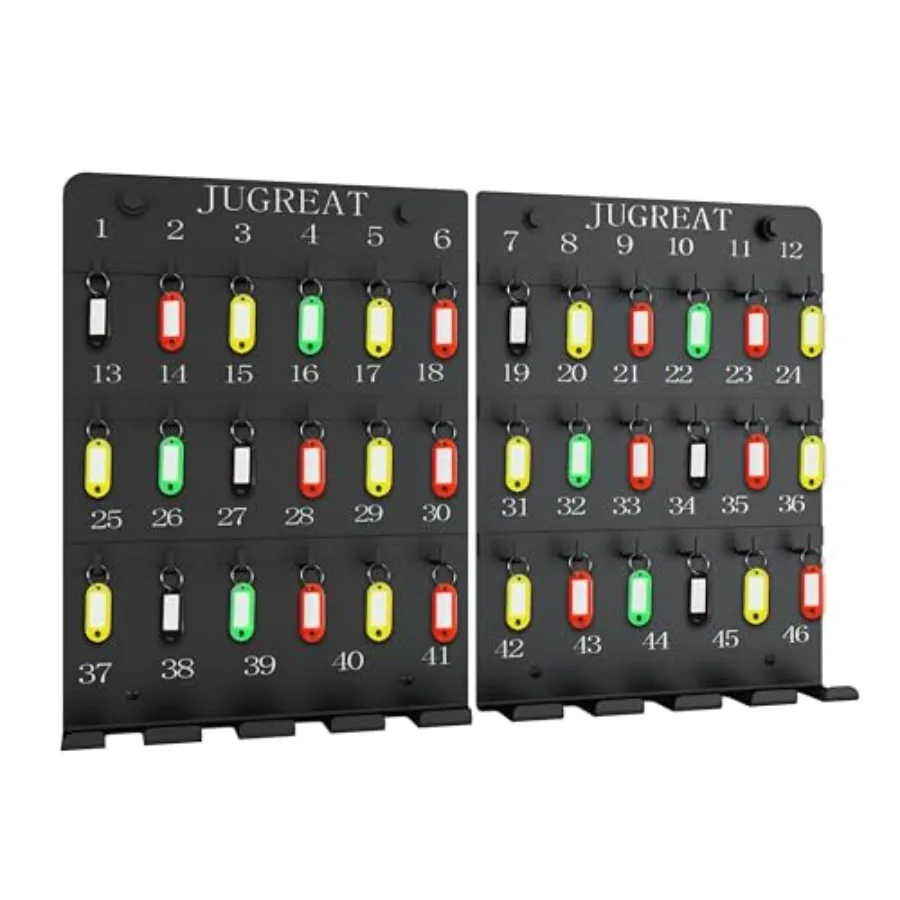 

Metal Key Hooks Board with 46 HooksKey Holder for Wall Metal Key Rack with 38 Key Tags Wall-Mounted Key Hanging Board for Garag