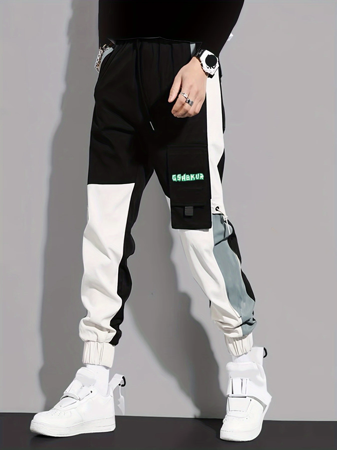 بنطال كارجو متعدد الجيوب للرجال ، بنطال رياضي كاجوال للرجال ، بنطلون هاراجاو ، موضة الهيب هوب ، ملابس الشارع الجديدة #4