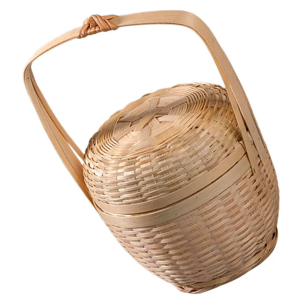 

Mini Snack Woven Basket held Bamboo Storage Woven Small Household Style Kitchen Bar Accessories