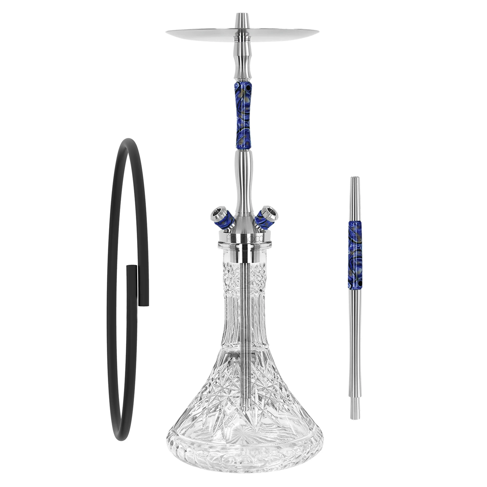 Union Fibonacci Hookah Shisha Set 304 Stainless Steel with Glass Bottle Single Tube