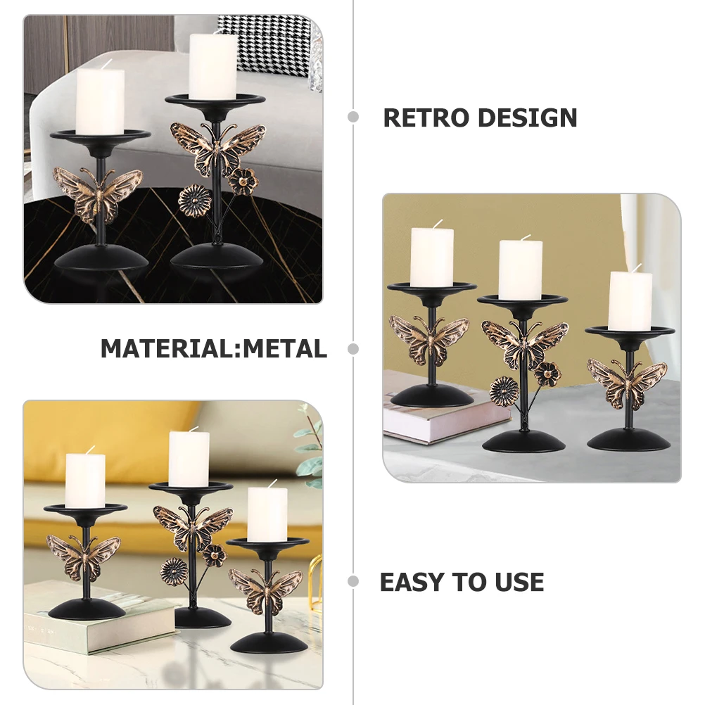 Elegant Holder Vintage Metal Pillar Stand Table Centerpiece for Home Party Decoration Random Style