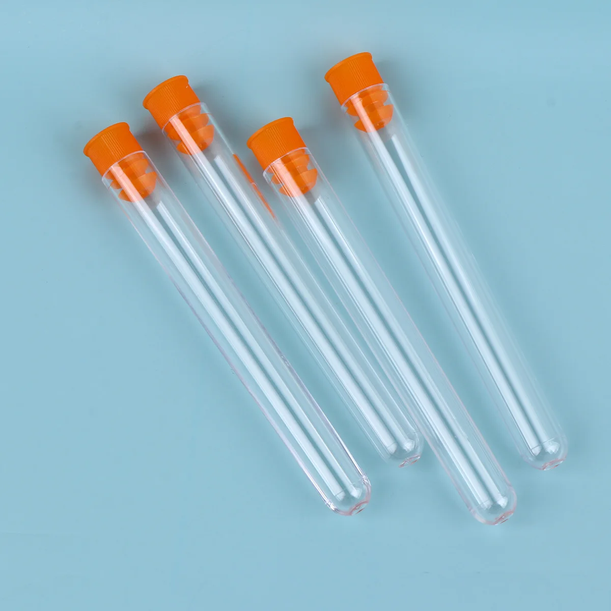 

50Pcs Plastic Clear Test Tubes Leak Proof Screw Caps Durable Eco Friendly for Scientific Lab Cosmetics Candy Storage Portable