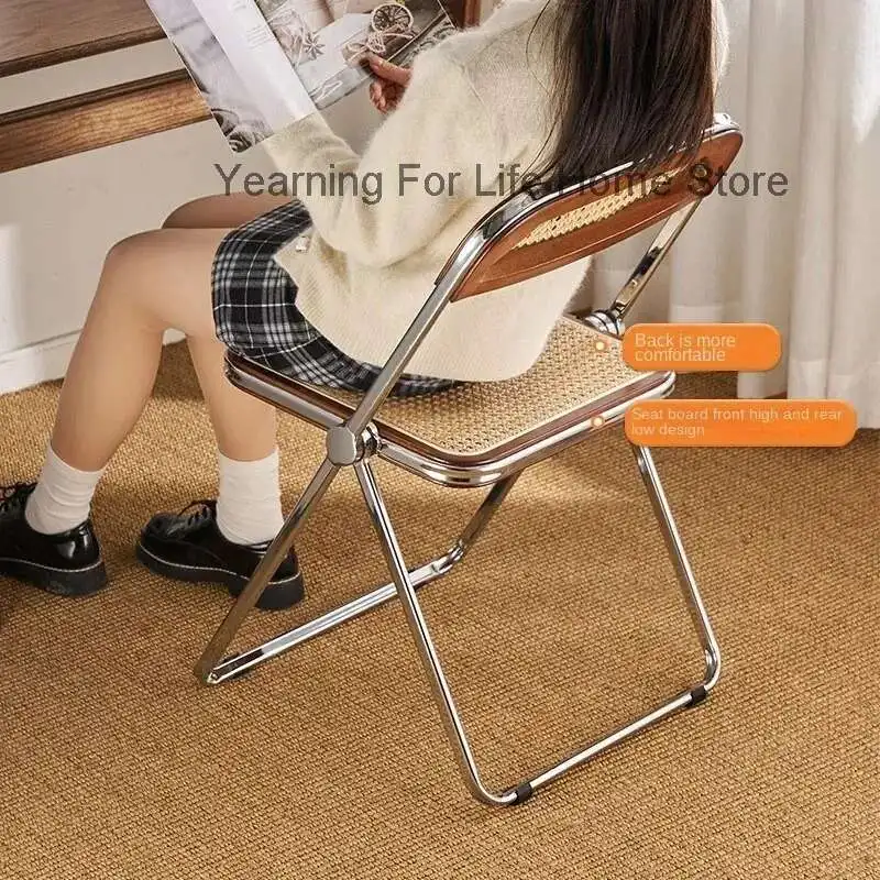 

Folding Backrest Chair Food Household Modern Simple Wood Japanese Restaurant Dining Office Anti Fold Arm Eating Room Table The
