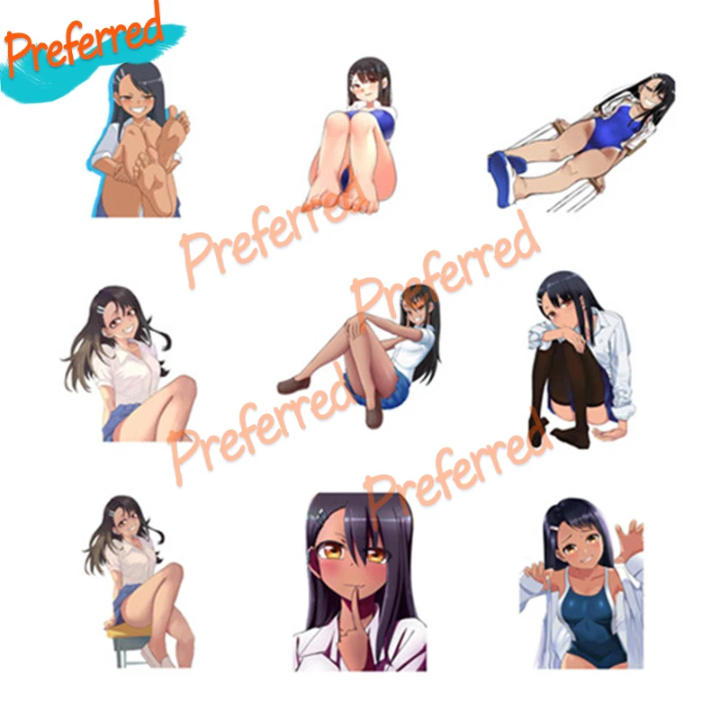 Simple Decal Anime Nagatoro Car Sticker Creative Funny Fashion Motorcycle Helmet Decoration Car Window Bumper Laptop Vinyl Decal