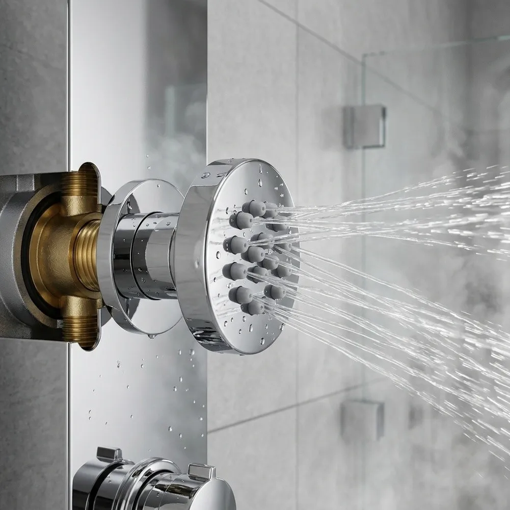 High Pressure Solid Brass Round Massage Sprayer Adjustable Angle Body Jet Nozzle For Custom Shower Set Home=Spa Bath Hardware