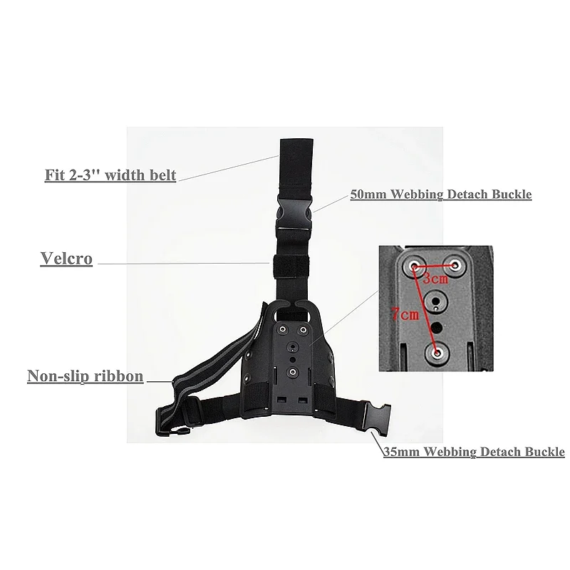 Tactical Drop Leg GLS Pro-Fit Holster for G17 19 WALTHER PPQ M2 9/40 HK45 BERETA92F 1911s CZ 75 Hunting Case view 5