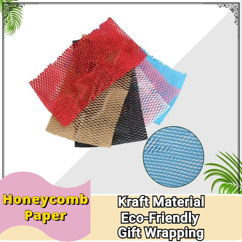 Honeycomb Kraft Paper Blue Pink Red White Black Brown Colors 30cm Width Eco Friendly Wrapping Material For Gift Packing Papers