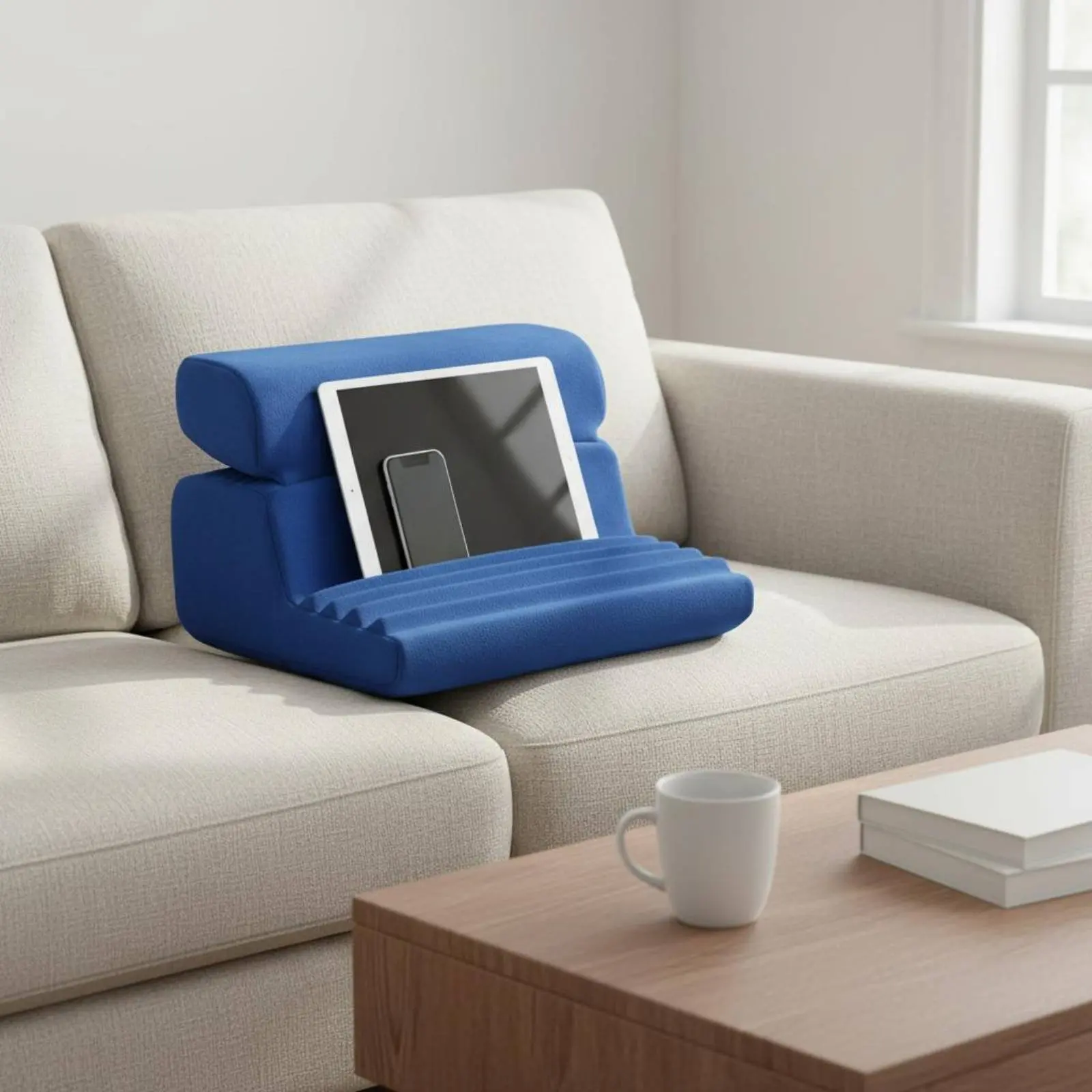 Soft Tablet Pillow Stand Hands-Hands-Liberated Use 2-in-1 Perusing Rest Pillow Multi-Angle Pad Stand Lightweight and Portable