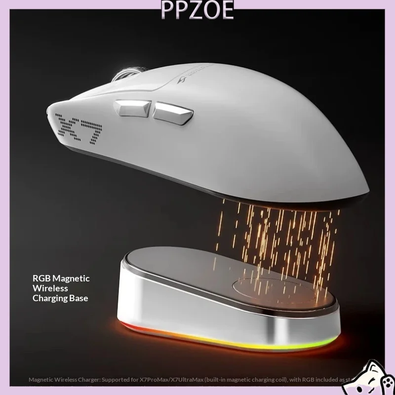 XIBERIA X7 Pro Max Wireless Gaming Mouse,PAW3950 Ace Sensor,Nordic 54L15,Magnetic Wireless Charging Dock,55g Lightweight Mouse