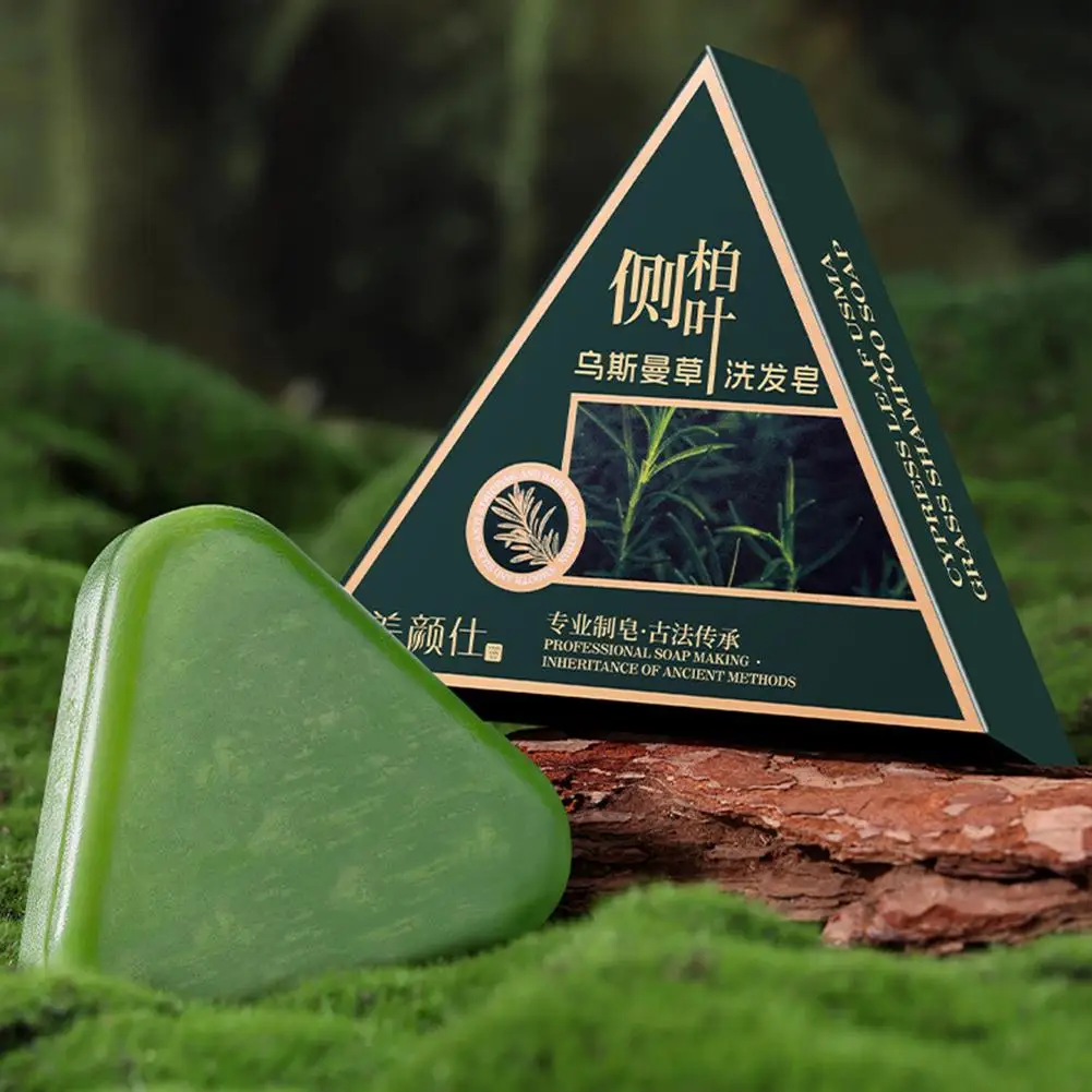 

Usman Grass & Platycladus Herbal Shampoo Soap Natural Hair Loss Treat Strengthens Roots Controls Oil Cleanses Scalp Hair Growth