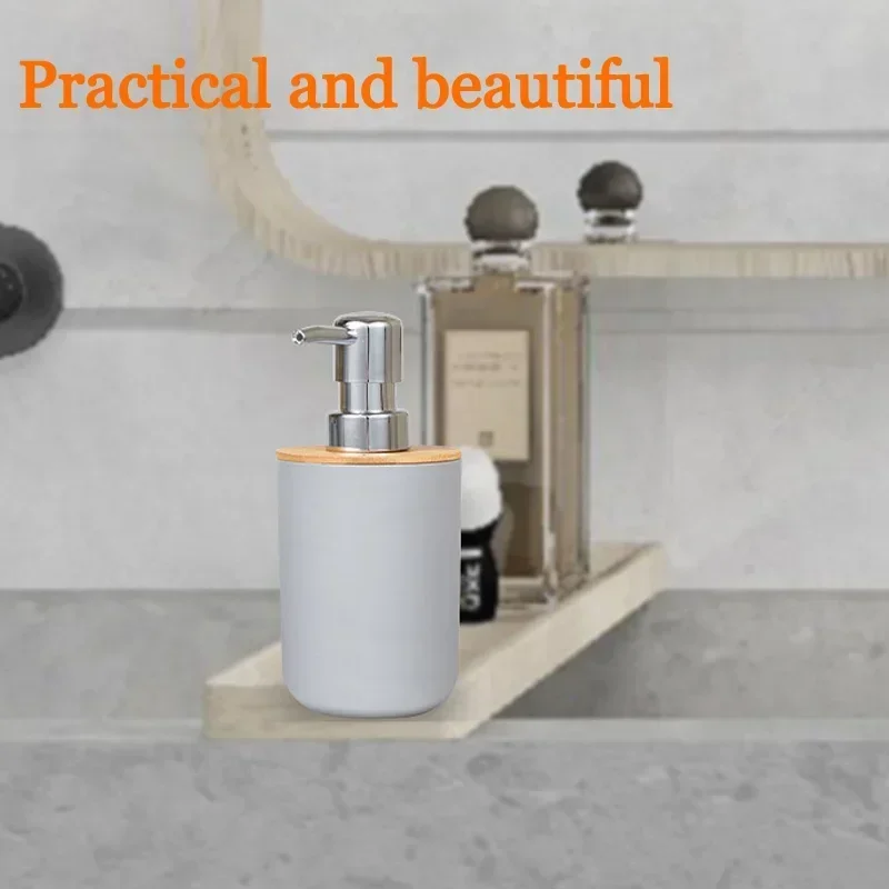 Wash Bathroom Six-piece Set Scandinavian PP Combination Bathroom Set Bamboo Wood Bathroom Supplies Furnishings Wash Set