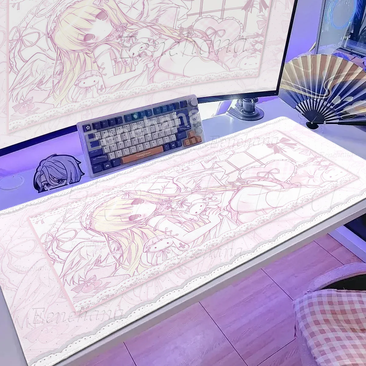 Pink Girl Mouse Pad Large Gami - Desk Setup Pegboard 评论和价格