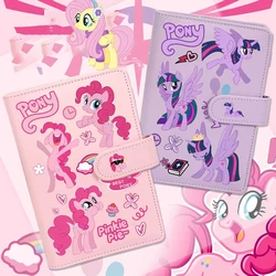 Anime My Little Pony Fluttershy Rarity Notebook Wow Twilight Sparkle Leather Case Multi Functional Handbook Learning Record Book