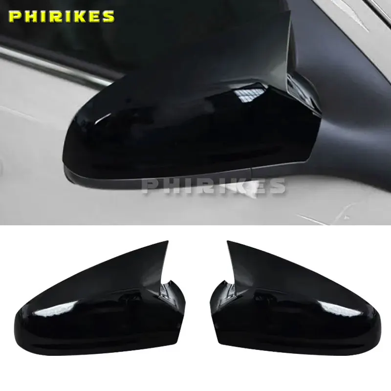 

Для Opel Astra J 2-х шт., чехлы для зеркал из АБС-пластика с крыльями летучей мыши, чехлы для зеркал заднего вида, глянцевый черный, автомобильные аксессуары