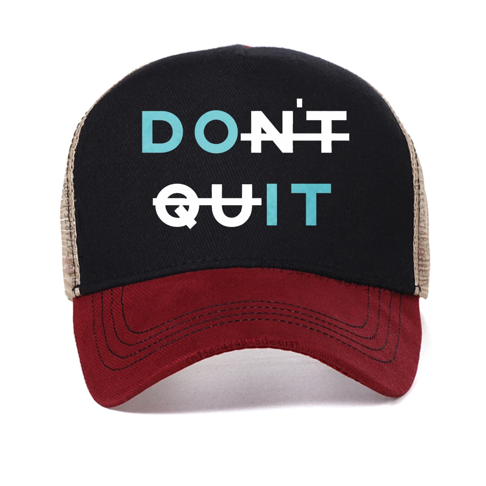 

Men's Printed cap Dont Quit Basic Streetwear casual baseball cap For Men Women Summer Breathable sun hat mesh trucker hats