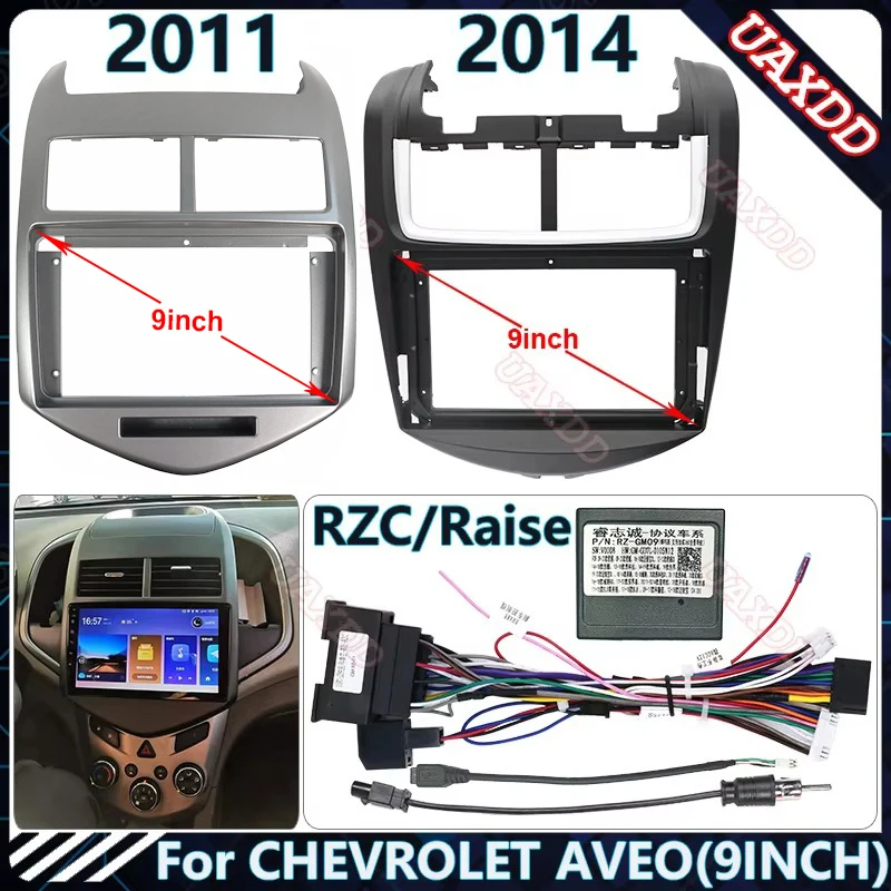 Dla CHEVROLET 2011-2014 AVEO 9INCH Radio samochodowe Android stereo Harness ekrany akcesoria nawigacja deska rozdzielcza kable rama canbus