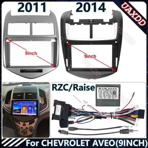 Para CHEVROLET 2011-2014 AVEO 9 pulgadas Radio de coche Android arnés estéreo pantallas accesorios navegación tablero cables marco canbus