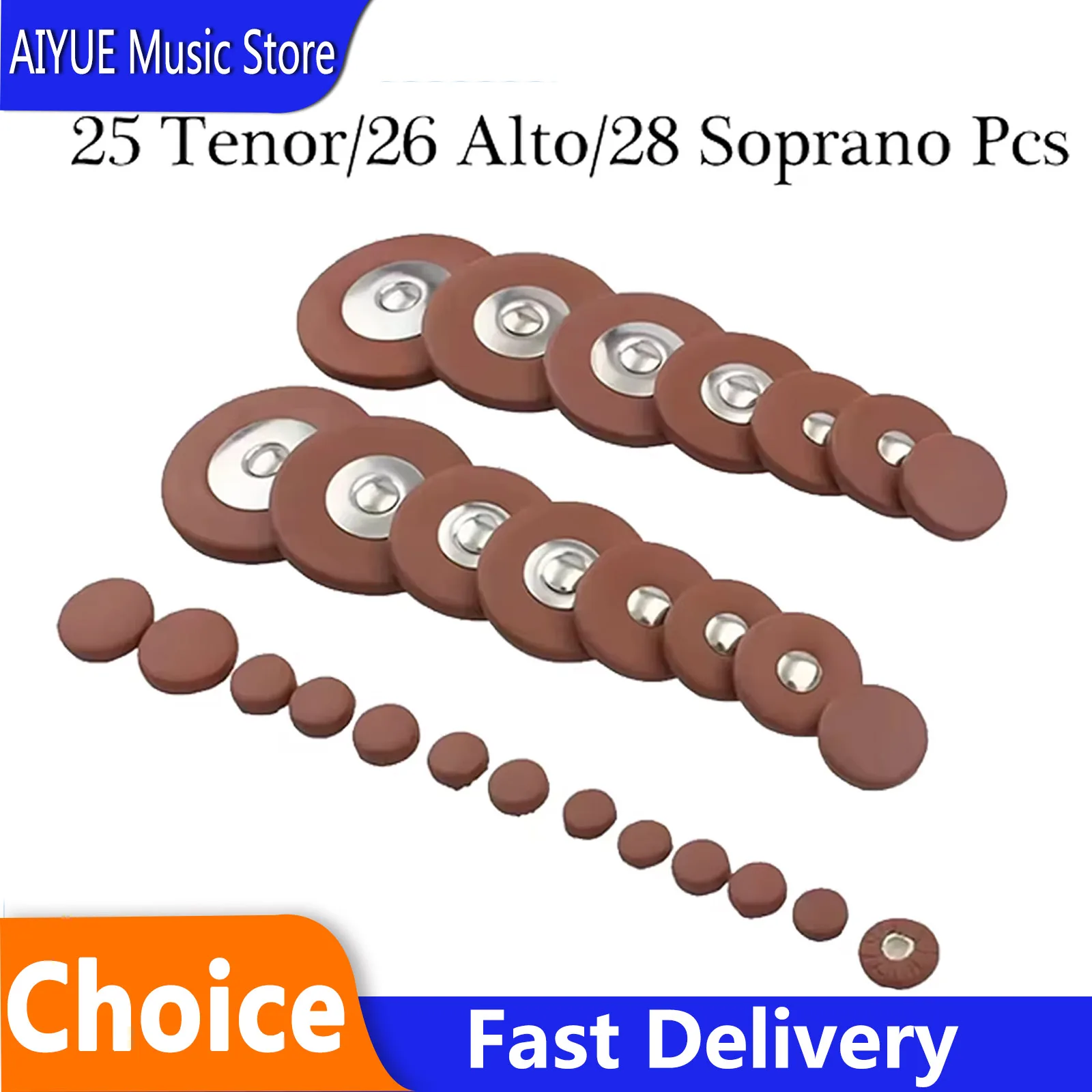 IRIN Saxophon-Pads Holzblasinstrumente Zubehör Knopf-Lederpolster für Tenor-, Alt- und Sopransaxophon Universelle Instrumententeile
