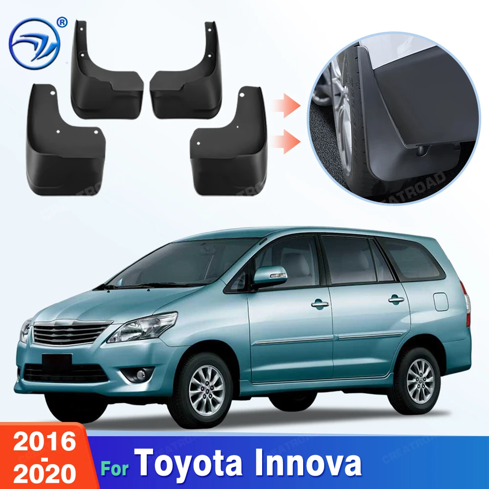 Custom Fit 4PCS Mud Flaps for Toyota Innova 2016 2017 2018 2019 2020 No Drilling Splash Guards Mudguards Car Fender Accessories