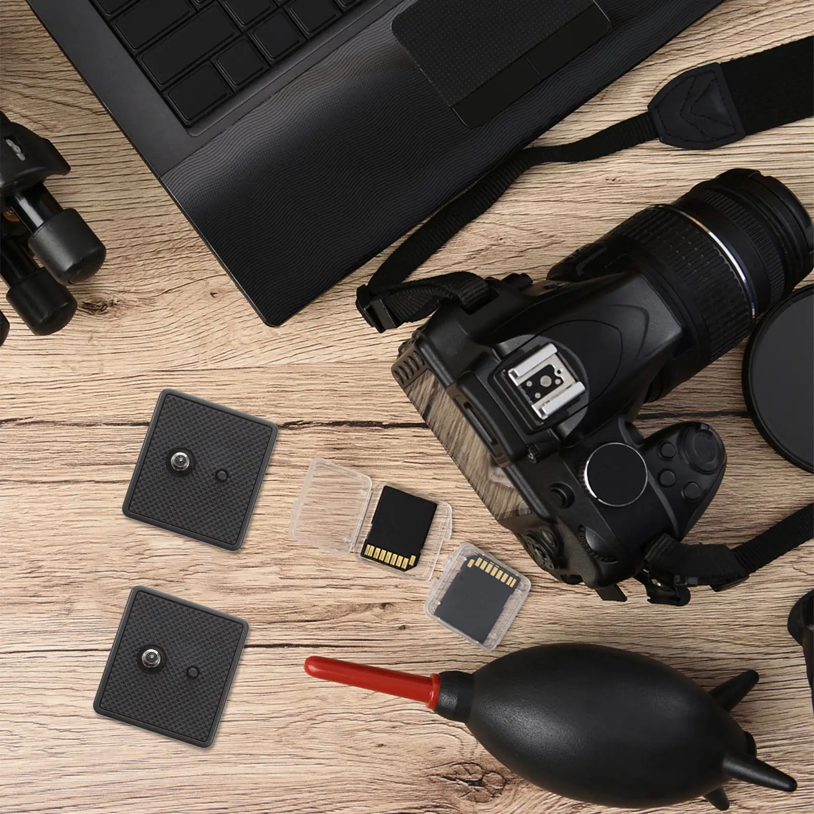 2Pcs Premium ABS Metal Camera Quick Release Plate Tripod Mount Adapter Standard 1 4 Inch Screw Compatible With Most Cameras